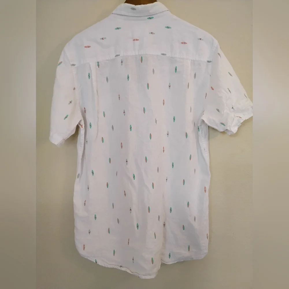 Weatherproof Vintage Original Linen Button Down Shirt Mens‎ Medium Surfboards